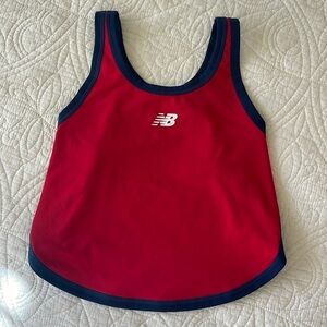 New Balance Red and Navy Athletic Crop Top
